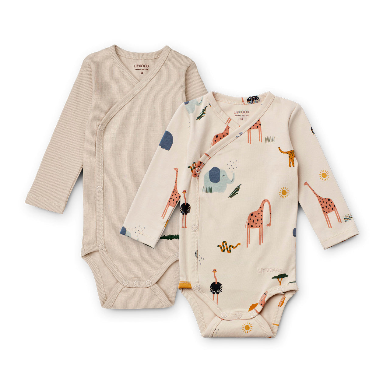 ZZZ Liewood Hali Body Longsleeve 2-pack | Safari Sandy Mix *