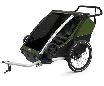 Thule Dubbelzit Fietstrailer Chariot Cab | Aluminium Cypress Green