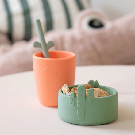 Done By Deer Silicone Bowl Set 2 | Lalee Sand / Green