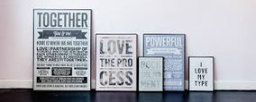 I love my type poster 50x70cm - I love you - Grey   *