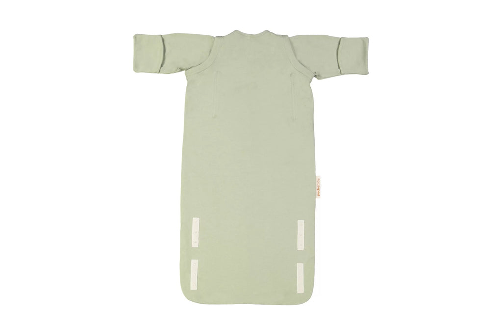 Puckababy Newborn Slaapzak Met Afritsbare Mouwen 0-6M | Katoen Olive