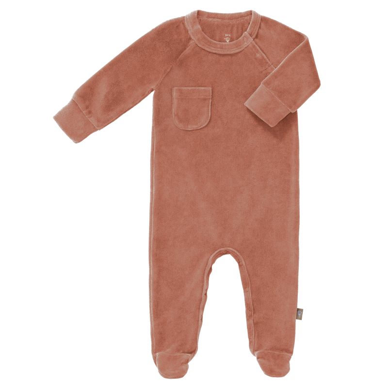 Fresk Pyjama Velours Met Voetjes | Ash Rose